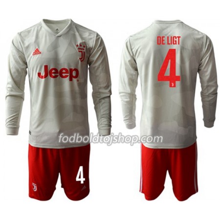 Juventus DE LIGT 4 Børn Udebane Fodboldsæt 2019-20 L/S (+ Korte bukser)